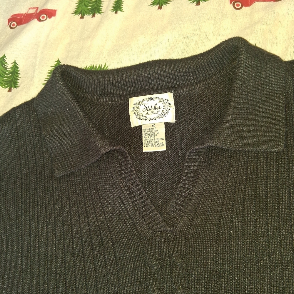 Vintage 90s Stitch In Time XL Short Sleeve Womens Sweater